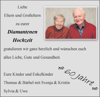 Hochzeitsanzeige von Eltern  von NWZ