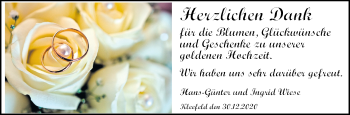 Hochzeitsanzeige von Hans-Günter Wiese von NWZ