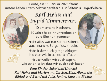 Hochzeitsanzeige von Karl-Heinz Timmerevers von NWZ