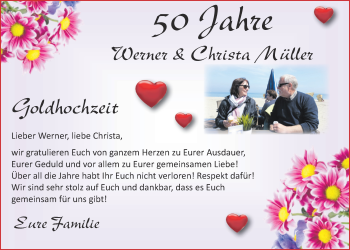 Hochzeitsanzeige von Werner Müller von NWZ