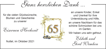 Hochzeitsanzeige von Elsbeth Wemken von NWZ
