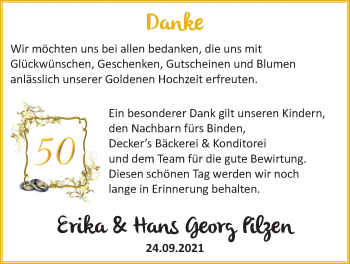 Hochzeitsanzeige von Erika Pilzen von NWZ