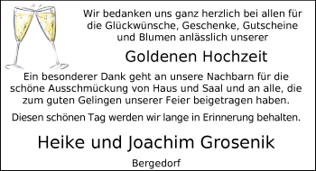 Hochzeitsanzeige von Heike Grosenik von NWZ