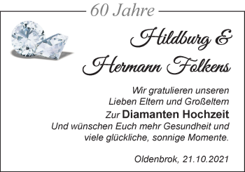 Hochzeitsanzeige von Hildburg Folkens von NWZ