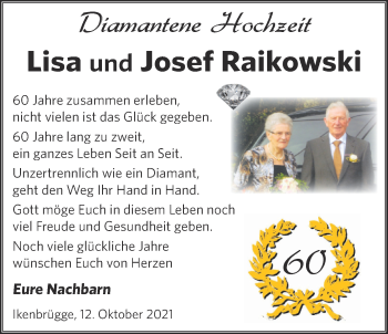 Hochzeitsanzeige von Lisa Raikowski von NWZ
