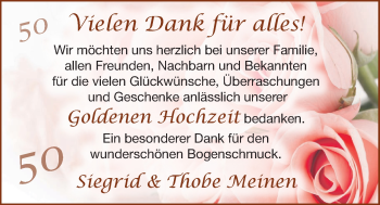 Hochzeitsanzeige von Siegrid Meinen von EZ