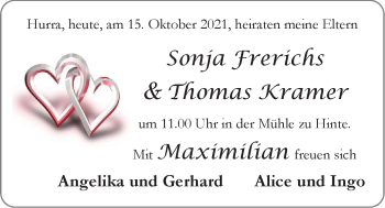 Hochzeitsanzeige von Sonja Frerichs von EZ
