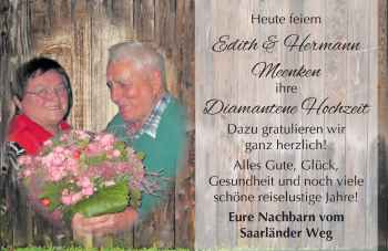 Hochzeitsanzeige von Edith Meenken von NWZ