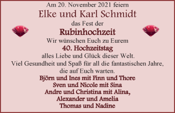 Hochzeitsanzeige von Elke Schmidt von EZ