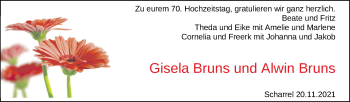 Hochzeitsanzeige von Gisela Bruns von NWZ