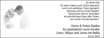 Hochzeitsanzeige von Keno Stalke von EZ