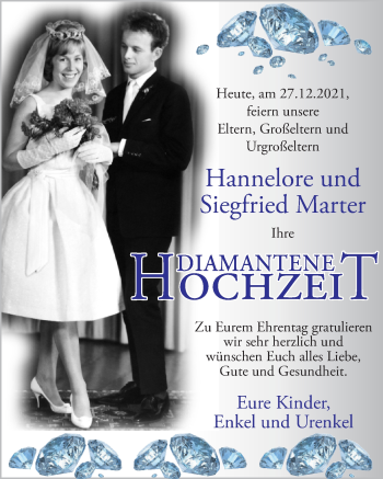 Hochzeitsanzeige von Hannelore Marter von NWZ