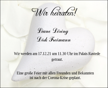 Hochzeitsanzeige von Liane Döring von NWZ