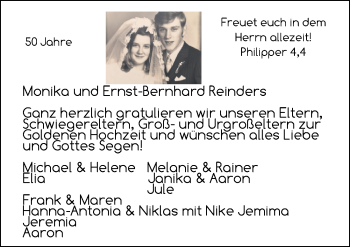 Hochzeitsanzeige von Monika Reinders von EZ