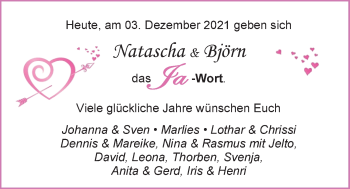 Hochzeitsanzeige von Natascha  von EZ