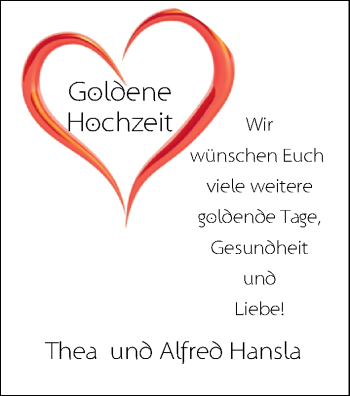 Hochzeitsanzeige von Thea Hansla von NWZ
