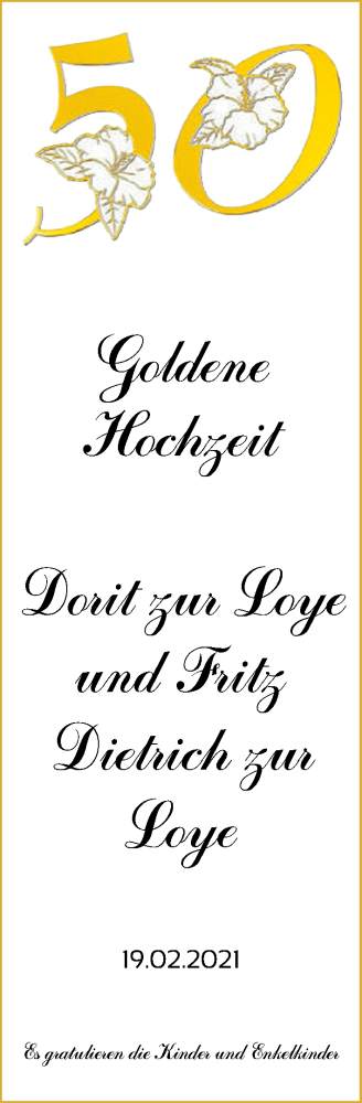 Hochzeitsanzeige von Dorit zur Loye von NWZ
