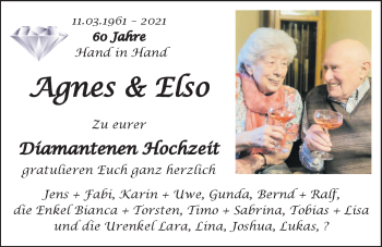 Hochzeitsanzeige von Agnes  von NWZ