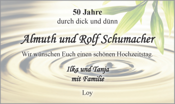 Hochzeitsanzeige von Almuth Schumacher von NWZ