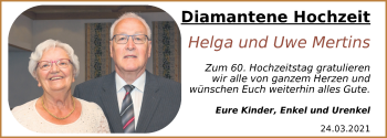 Hochzeitsanzeige von Helga Metins von NWZ