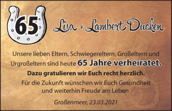 Hochzeitsanzeige von Lisa Ducken von NWZ
