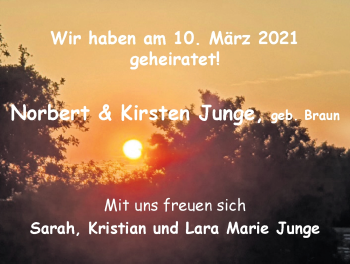 Hochzeitsanzeige von Norbert Junge von NWZ