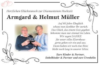 Hochzeitsanzeige von Armgard Müller von NWZ