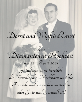 Hochzeitsanzeige von Dorrit Ernst von NWZ