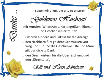 Hochzeitsanzeige von Elli Abraham von NWZ