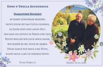Hochzeitsanzeige von Enno Aschenbeck von NWZ