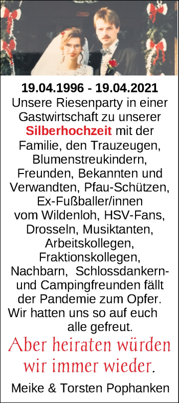 Hochzeitsanzeige von Meike Pophanken von NWZ
