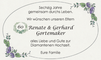 Hochzeitsanzeige von Renate Gortemaker von NWZ