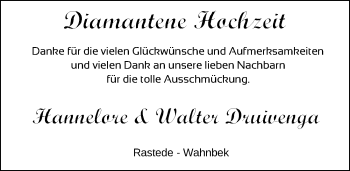 Hochzeitsanzeige von Walter Druivenga von NWZ
