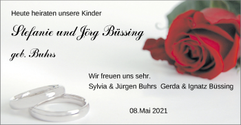 Hochzeitsanzeige von Stefanie Büssing von NWZ