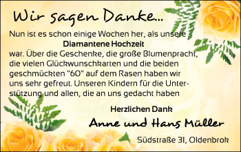 Hochzeitsanzeige von Anne Müller von NWZ