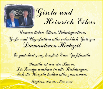 Hochzeitsanzeige von Gisela Eilers von NWZ