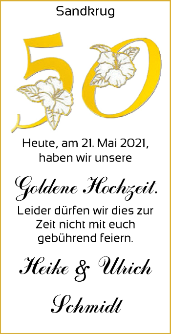 Hochzeitsanzeige von Heike Schmidt von NWZ