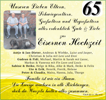 Hochzeitsanzeige von Lieben  von NWZ