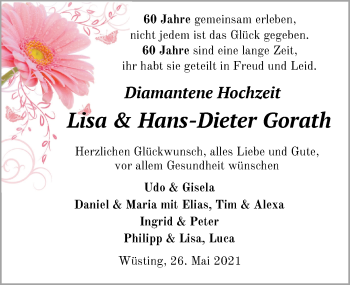 Hochzeitsanzeige von Lisa Gorath von NWZ