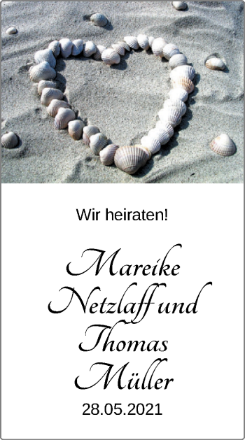 Hochzeitsanzeige von Mareike Netzlaff von NWZ