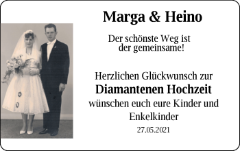 Hochzeitsanzeige von Marga Oltmanns von NWZ