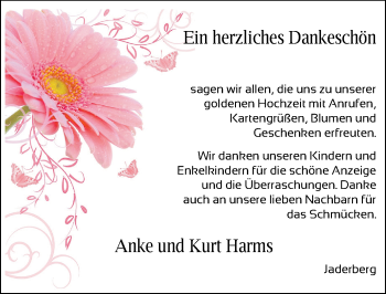 Hochzeitsanzeige von Anke Harms von NWZ