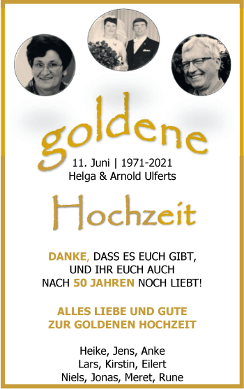 Hochzeitsanzeige von Helga Ulferts von NWZ