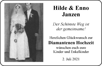 Hochzeitsanzeige von Hilde Janzen von NWZ