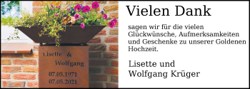 Hochzeitsanzeige von Lisette Krüger von NWZ