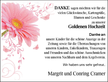 Hochzeitsanzeige von Margrit Cramer von NWZ