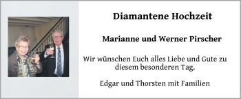 Hochzeitsanzeige von Marianne Pirscher von NWZ
