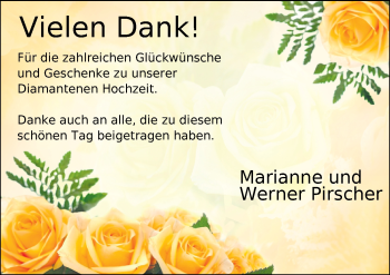 Hochzeitsanzeige von Marianne Pirscher von NWZ