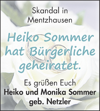 Hochzeitsanzeige von Monika Sommer von NWZ