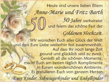 Hochzeitsanzeige von Anne-Marie Barth von EZ